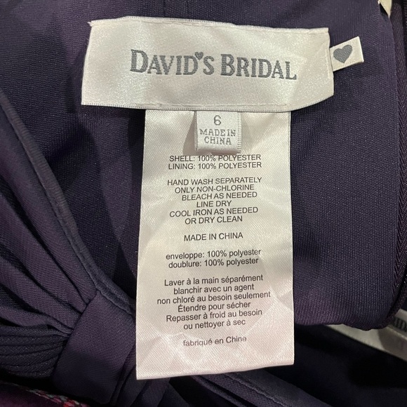 David’s Bridal Strapless Chiffon Dress – Plum, Size 6 (no waist band) - Picture 3 of 7